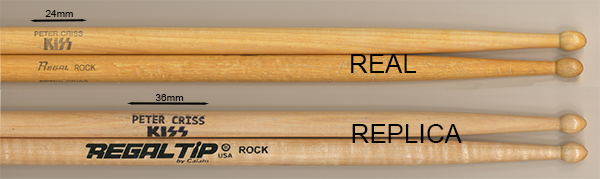 Replica Love Gun Drumstick comparison
